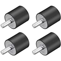Uxcell M4 Soporte de goma cilíndrica de vibración y absorción de impactos con tornillo roscado- 0.59 pulgadas de…